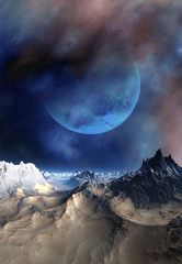 Wall Mural - alien planet - 3d rendered computer artwork