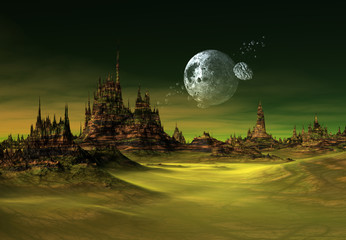 Wall Mural - alien planet - 3d rendered computer artwork