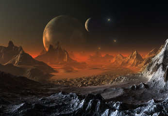 Wall Mural - alien planet - 3d rendered computer artwork
