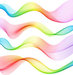 Poster - Set of Abstract smoke  curved lines