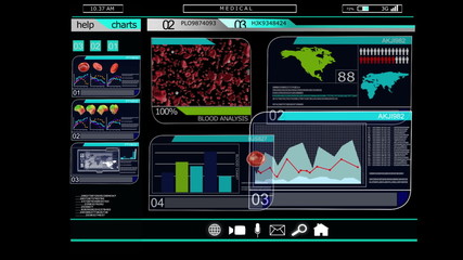 CG video montage medical graphics technology layout statistics motion