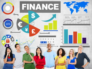 Wall Mural - Finance Bar Graph Chart Investment Money Business Concept
