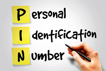 Poster - personal identification number (pin) sticky note