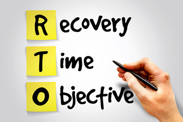 Poster - recovery time objective (rto) sticky note, business concept