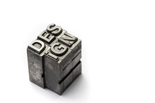 Design word, letterpress block letter