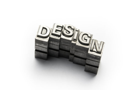 Design word, letterpress block letter