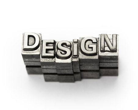 Design word, letterpress block letter