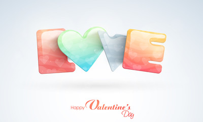 Sticker - Creative text Love for Happy Valentine's Day celebration.