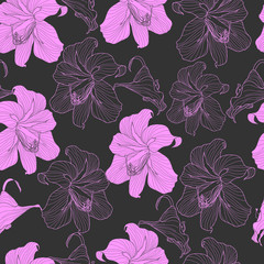 Wall Mural - Seamless pattern with flowers