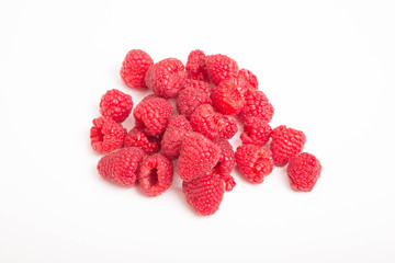 Wall Mural - Fresh Red Raspberries on White Counter