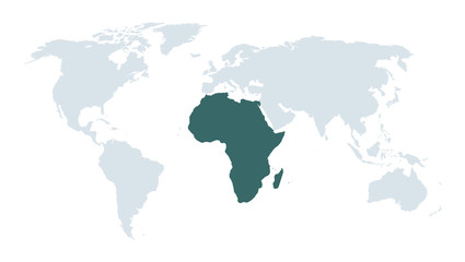 Wall Mural - world map hight lighting africa