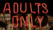 Adults only neon sign