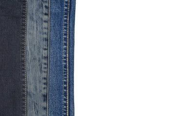 Jeans are beautifully detailed blue, dark blue and black