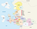 Fototapeta Mapy - province izmir administrative map