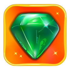 Wall Mural - App game icon emerald