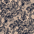 Abstract seamless lace pattern with flowers.