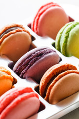 traditional french colorful macarons