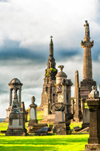 Glasgow Necropolis. Scottish Ancient Graveyard.