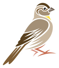 Stylized Bird - Rock Sparrow