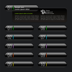 Wall Mural - infographics web banner & label design　#black buttons