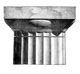Fototapete - Victorian engraving of a doric column capital