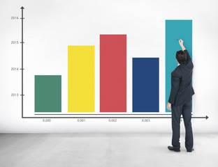 Wall Mural - Bar Graph Growth Success Business Chart Concept