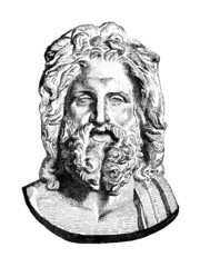 Wall Mural - Victorian engraving of a bust of Zeus