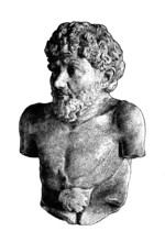 Victorian Engraving Of A Bust Of Aesop