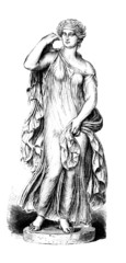 Fototapete - Victorian engraving of a sculpture of an ancient Greek dancing g