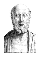 Wall Mural - Victorian engraving of a bust of Hippocrates