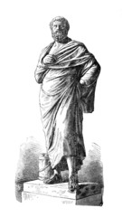 Wall Mural - Victorian engraving of a sculpture of Sophocles