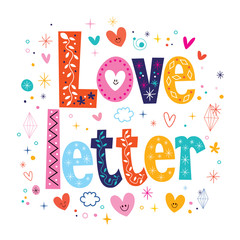Wall Mural - Love letter typography lettering decorative type