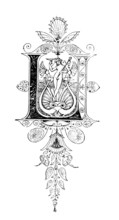 Romanesque Neoclassical Design Depicting The Letter L