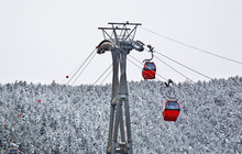 Ski Lift In La Massana. Principality Of Andorra