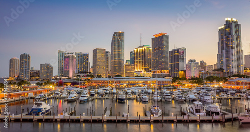 Zdjęcie XXL Panorama panoramę miasta Miami w zmierzchu