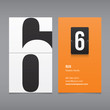 Business card with a number logo, numeral 6