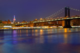 Fototapeta  - Manhattan Bridge sunset New York  USA