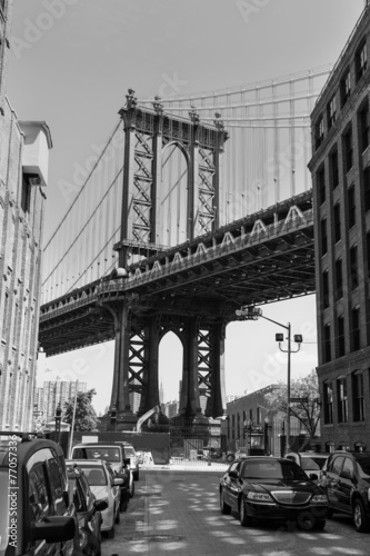 Obraz w ramie Manhattan Bridge sunset New York USA