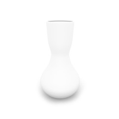 Wall Mural - White vase isolated on a white background