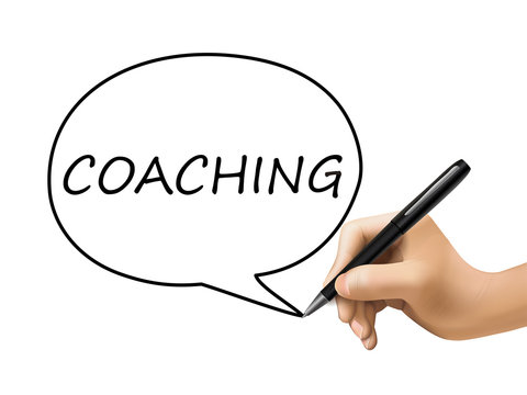coaching word written by 3d hand