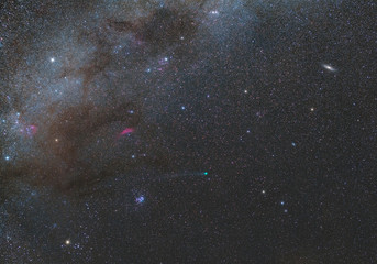 Wall Mural - conjunction of comet c/2014 q2 and star cluster m45