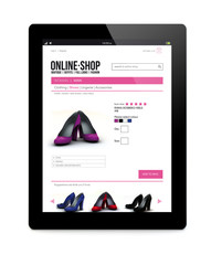 Poster - tablet pc with online shop