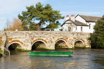 Canvas Print - River Avon Christchurch Dorset England UK with bridge