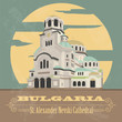 Bulgaria landmarks. Retro styled image