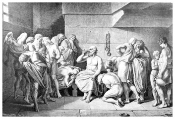 Fototapete - Victorian engraving of the death of Socrates