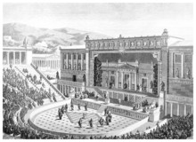 Victorian Engraving Of The Theatre Of Dionysos At Athens