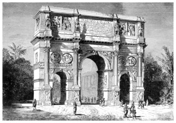 Wall Mural - 19th century engraving of the Arch of Constantine, Rome