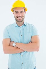 Poster - Happy male architect standing arms crossed