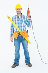 Poster - Portrait of smiling repairman with tools