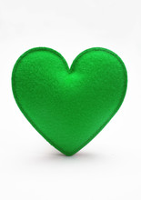 Green Heart Isolated On White Background